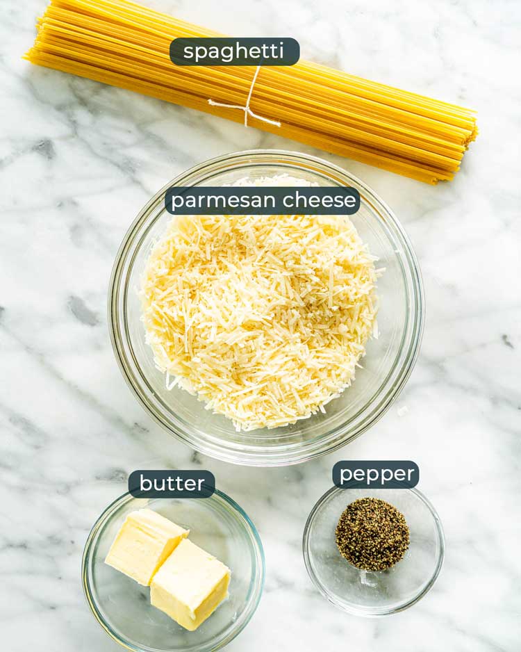 ingredients needed to make Cacio e Pepe