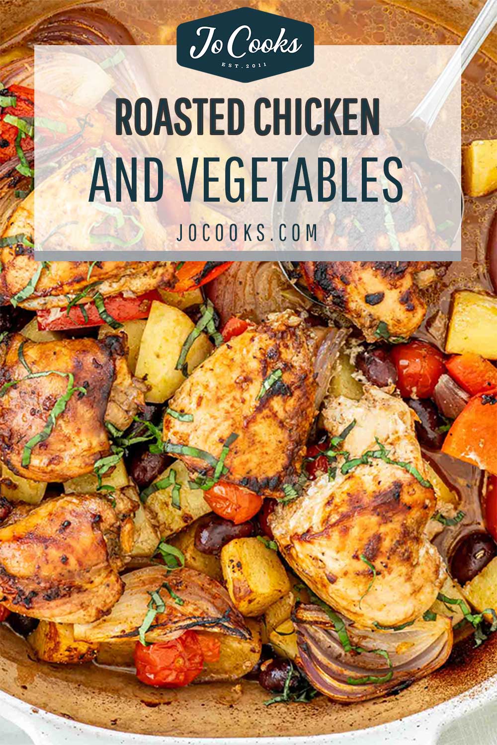 pin for roasted chicken and vegetables.